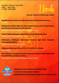 Usroh: jurnal hukum keluarga islam